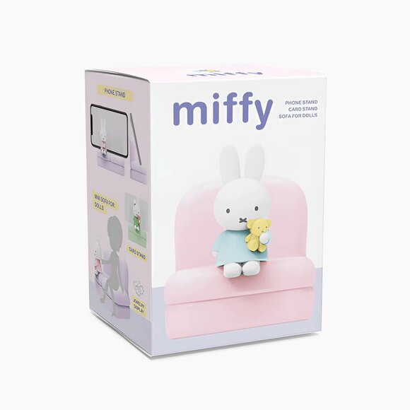 Miffy Phone Stand - Sofa Edition Pink Miffy Holding Bear - Sealed - Picture 1 of 2